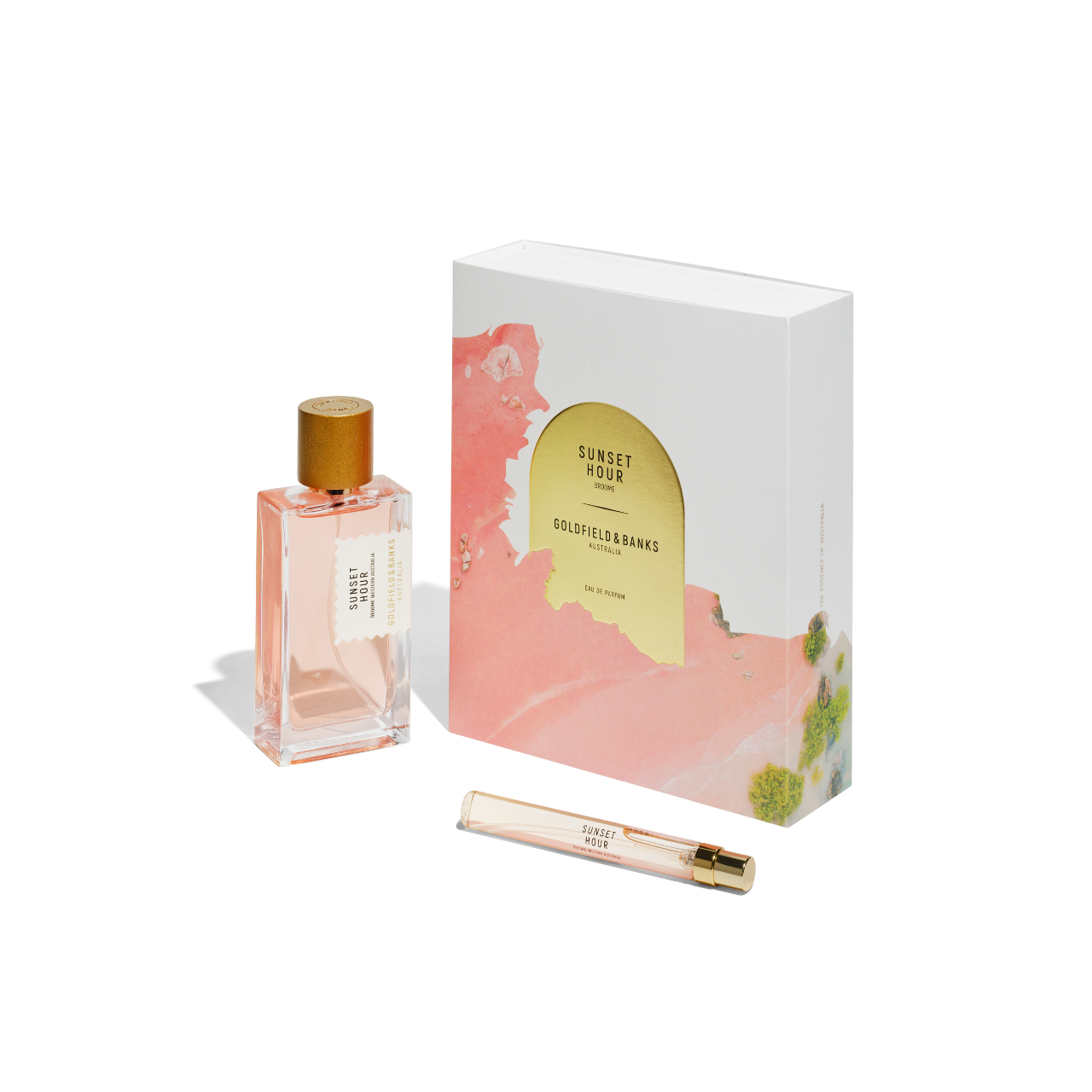 Sunset Hour Holiday Gift Set with Eau de Parfum and travel spray in decorative box